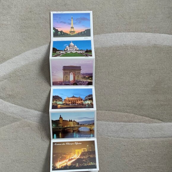 POSTCARDS - 18 CARDS SOUVENIR DE PARIS FOLD OUT - MONUMENTS DE PARIS - Picture 4 of 6